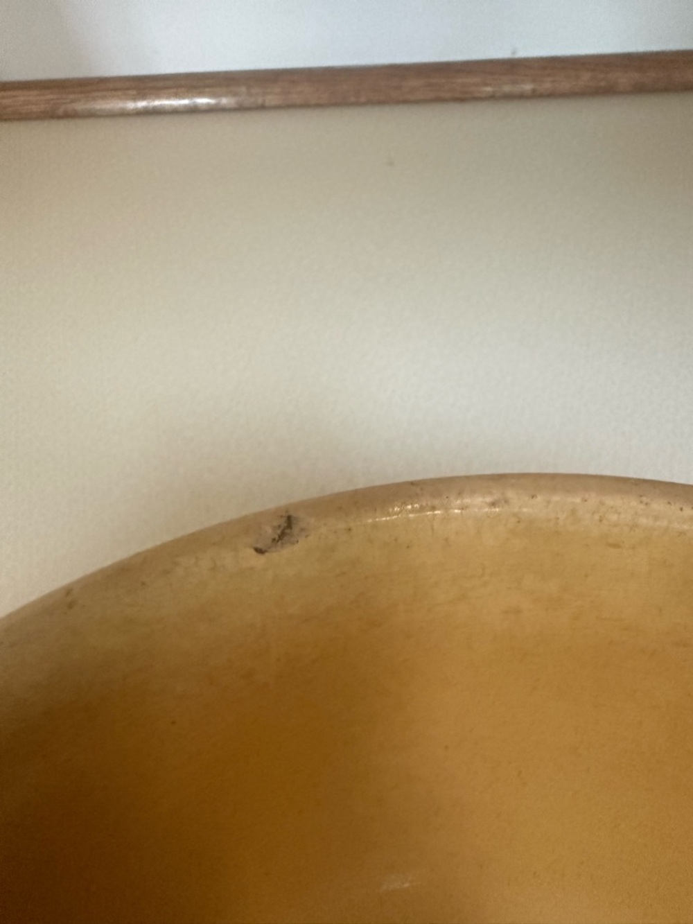 Antique Watt YellowWare 12" Mixing Bowl Single White Band Americana 19th Century - Picture 6 of 9